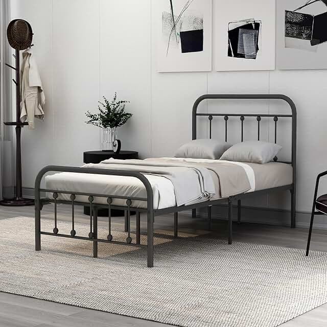 6-616T METAL BED TWIN BLACK 