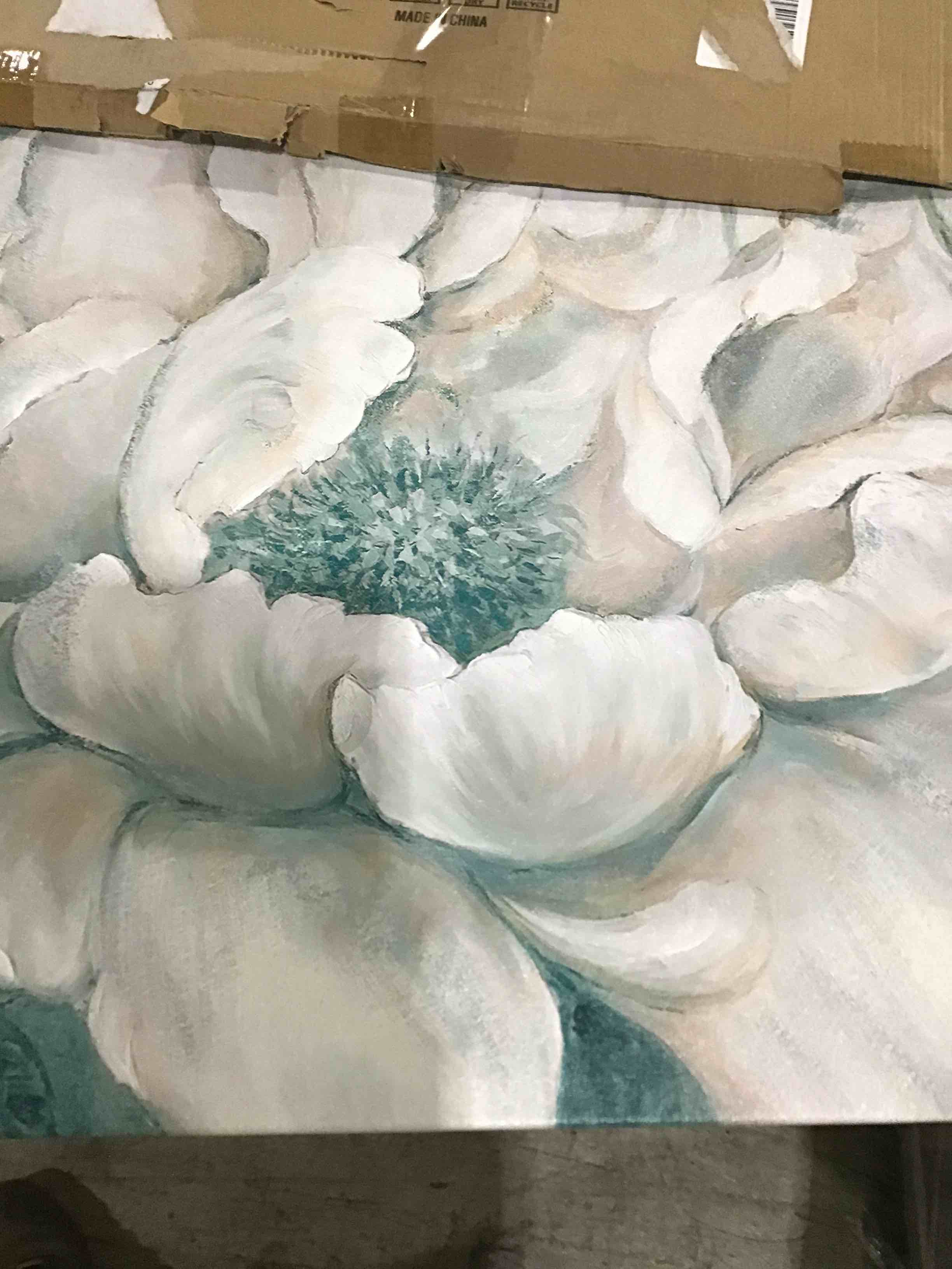 TEAL FLOWER CANVAS ART