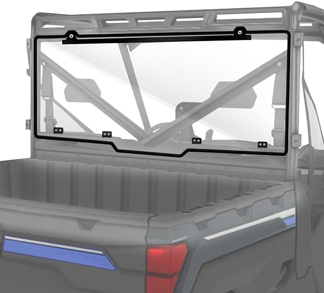 Ranger 1000 Rear Windshield - StarknightMT Upgraded Ranger Rear Window Back Window Compatible With 2020-2023 Polaris Ranger 1000 2017-2023 Ranger XP 1000 / Crew 2013-2019 Ranger XP 900/ Crew