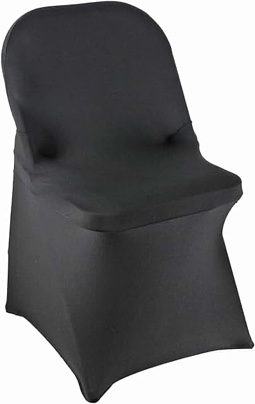 WELMATCH Black Spandex Folding Chair Covers - 50 PCS Weddding Events Party Decoration Stretch Elastic Chair Covers Good (Black, 50)