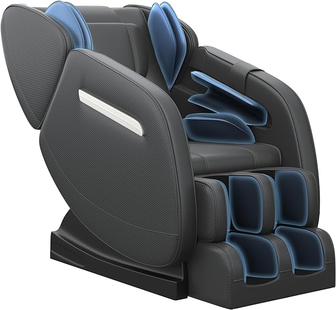 SMAGREHO 2022 New Massage Chair Recliner with Zero Gravity, Full Body Air Pressure, Heat and Foot Roller Included, Black