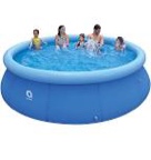 Decorlife Inflatable Above Ground Pool, 12ft x 36in Swimming Pool for Family, Sturdy Pool for Backyard, Easy Setup, Blue