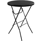 Byliable 32in Cocktail Table High Top Folding Table, Portable Bar Height Folding Table Round with Removable Legs, Indoor Outdoor Banquet Table for Parties, Commercial, Speech, School- Granite Black