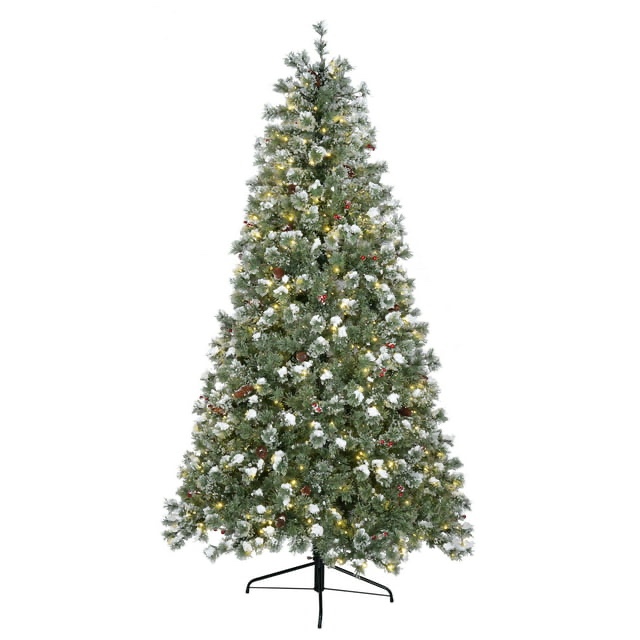 7.5' Prelit Redland Spruce Artificial Christmas Tree with LED Lights, Holiday Time