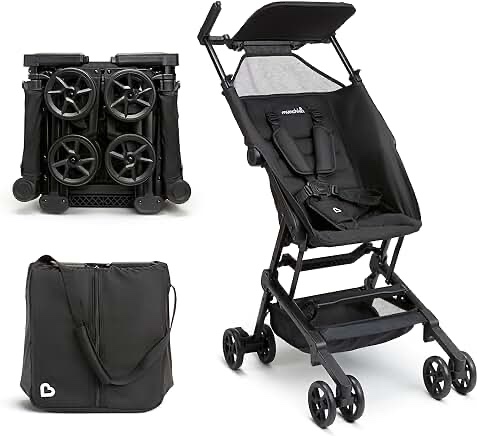 Munchkin Sparrow Ultra Compact Lightweight Travel Stroller for Babies & Toddlers, Black