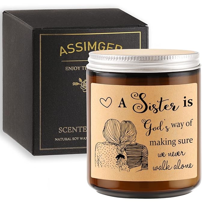 Sisters Gifts from Sister, Gifts for Sister, Mothers Day Gifts for Sister, Birthday Gifts for Sister, Funny Candle Gifts for Little Sister, Big Sister, BFF, Sister in Law - Lavender Scented Candles