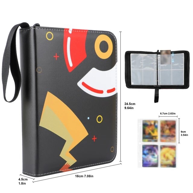 Cartoon Dark Lightning Card Pokemon Album Book Anime Large Capacity Convenient Game Cards Collection Binder Folder 400Pcs