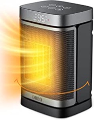 Dreo Space Heater, 70° Oscillating PTC Ceramic Heater 1500W, Electric Heater with 4 Modes, 12h Timer, Safety & Quiet-Instant Heating, Portable Heater for Indoor, Bedroom, Metallic Gray, 10.3 inch Visit the Dreo Store