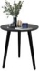 ECOMEX Round End Table Set of 2, Wood Side Table Accent Table, Small Coffee End Table Multipurpose Side Tables for Small Spaces Balcony Living Room Bedroom Office, Black Desktop Black Legs