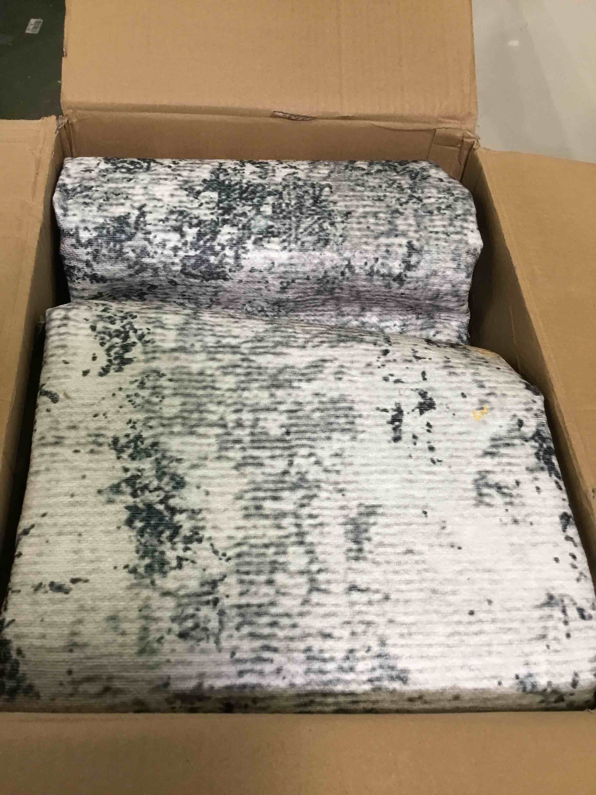 OIGAE Machine Washable Rug 8' x 10', Ultra-Thin Abstract Modern Area Rug Stain Resistant Anti Slip Backing Rugs for Living Room Bedroom, Grey, Yellow