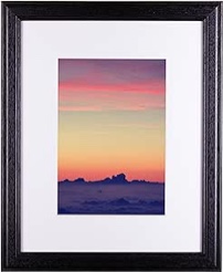 Craig Frames Wiltshire 236, 24 x 36 Black Wood Picture Frame with White Matting for 20 x 30 Print