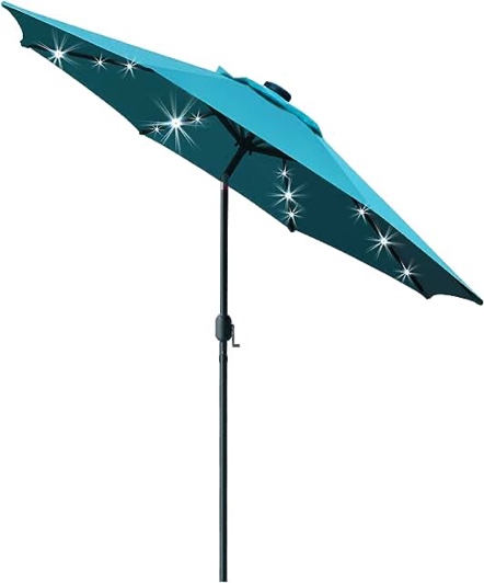 Tempera solar LED patio umbrella 9ft