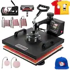 VEVOR 15 in. L x 15 in. W Heat Press Machine 8 in 1 Dual LED Display 360° Rotation Swing Away T-Shirt Press Machine, Black VEVOR 15 in. L x 15 in. W Heat Press Machine 8 in 1 Dual LED Display 360° Rotation Swing Away T-Shirt Press Machine, Black