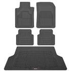 Motor Trend FlexTough Rubber Car Floor Mats with Cargo Trunk Liner, Trim to Fit Performance Plus Heavy Duty Liners for Auto SUV Truck Car Van, Thick, Odorless & All Weather