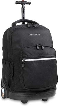 J World New York Sunrise Rolling Backpack, Black, One Size