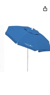 Caribbean Joe CJ-TUVC78NVY 6.5' tilting beach umbrella, Navy