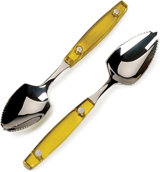 RSVP International Endurance Grapefruit Tool Collection Stainless Steel, Dishwasher Safe, Spoon Set Stainless Steel Grapefruit Spoon Set