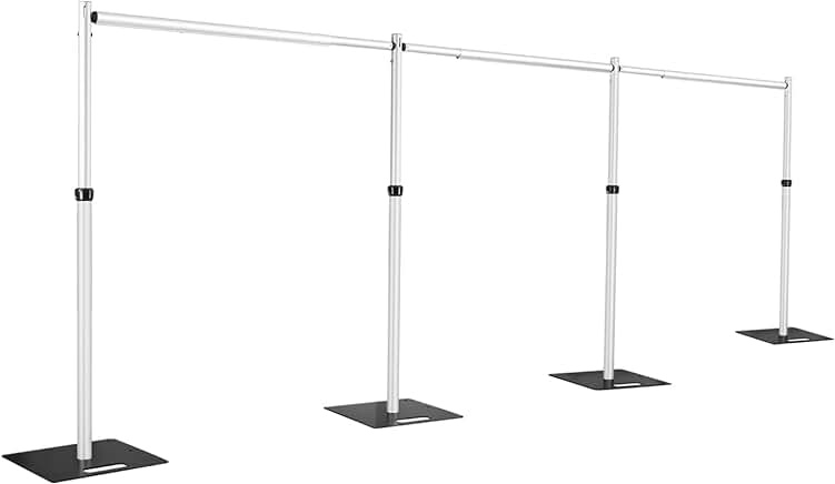Hecis Pipe and Drape Backdrop Stand Kit 8ft x 10ft, Backdrop Stand Heavy Duty Wedding Backdrop for Events Wedding Decoration Backdrop Frame