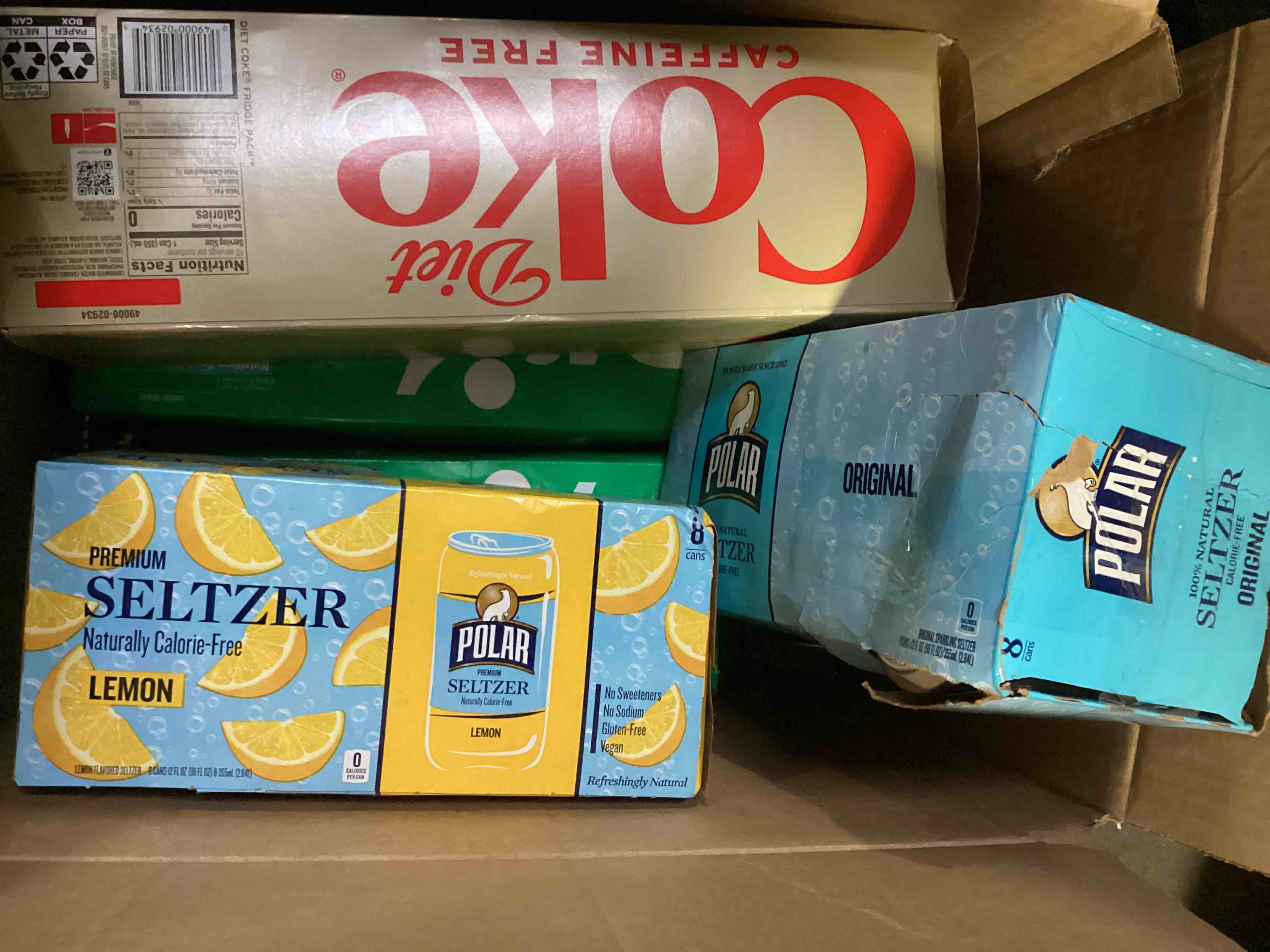 Assorted drinks: coke, sprite and more 