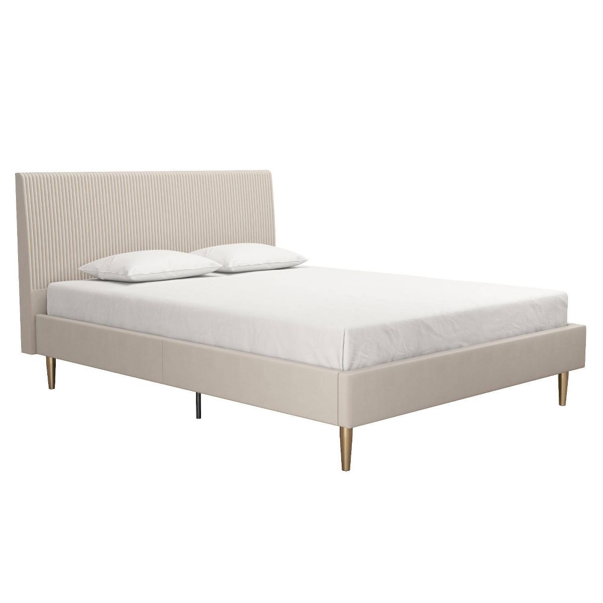 Daphne Modern King Upholstered Platform Bed with Headboard (Incomplete Box 1/2)
