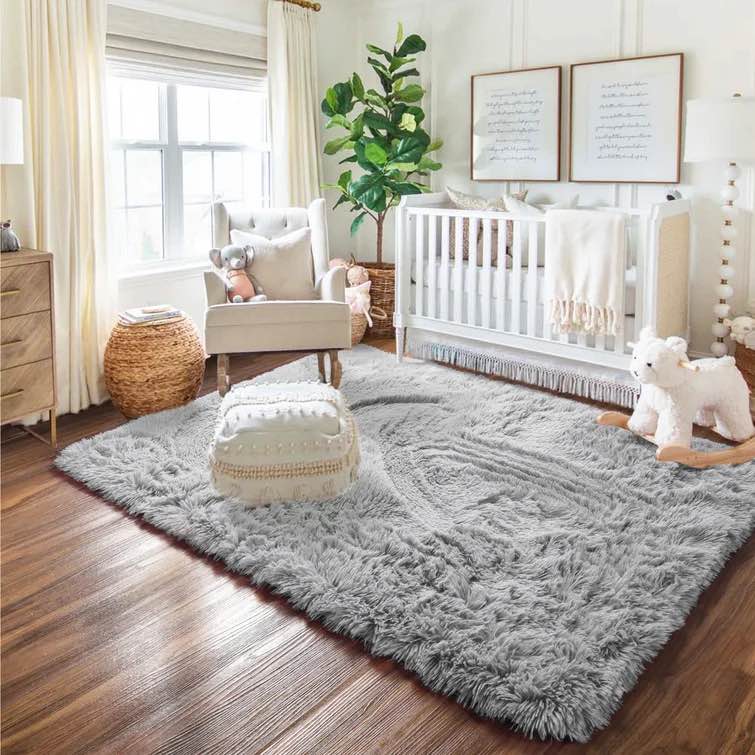 Nellwyn Shag Gray Area Rug