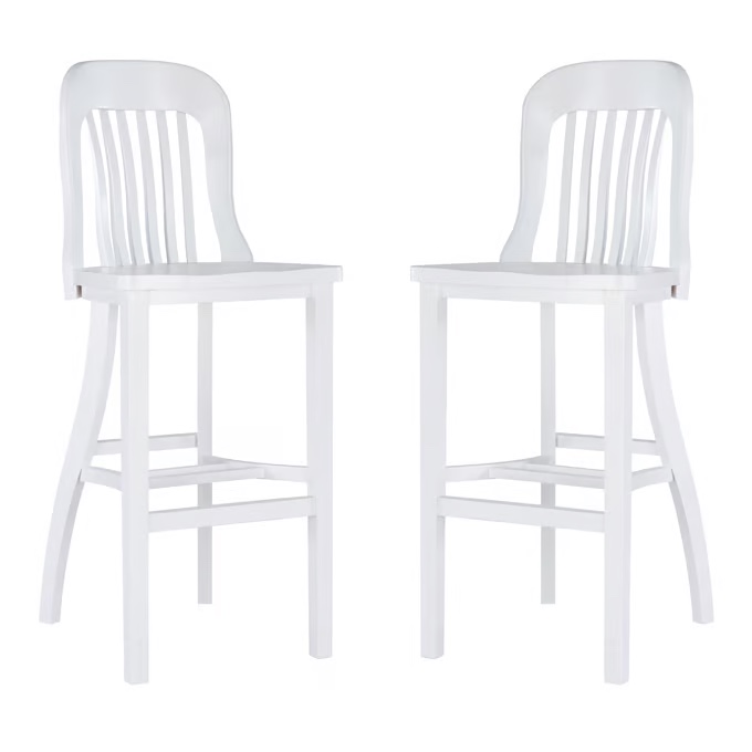 2 Linon Maylen White Bar Stools