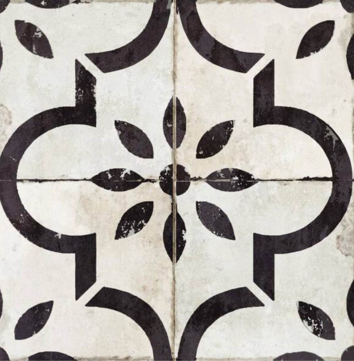 White and Black R41 7 in. x 7 in. Vinyl Peel and Stick Tile (24 Tiles, 8.17 sq.ft./pack)