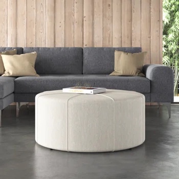 Annisa 39.5" Wide Tufted Round Standard Ottoman