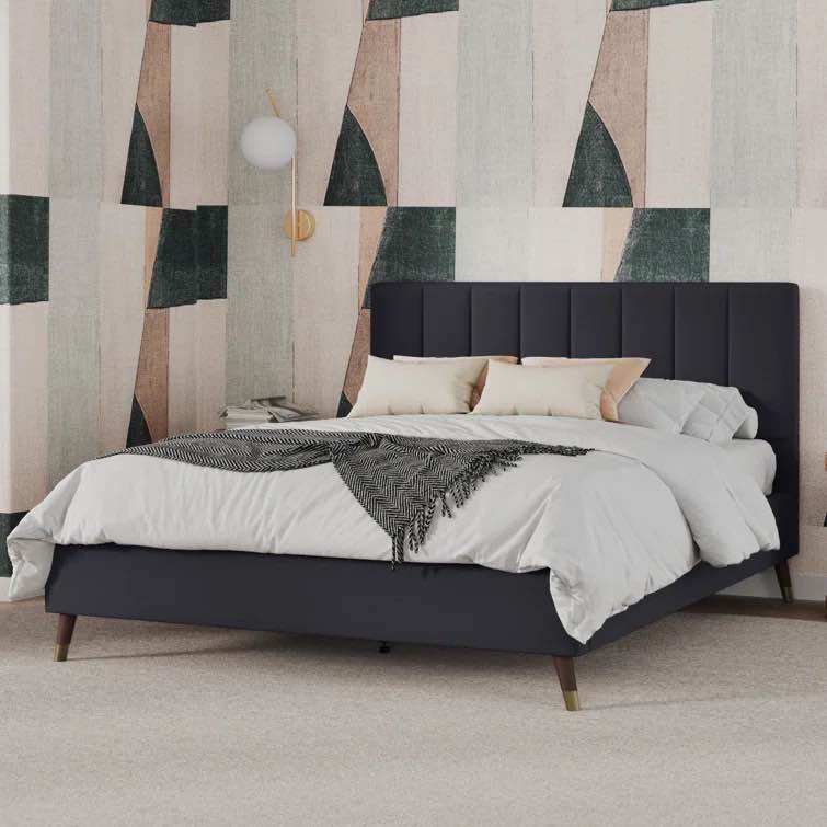 Chynna Queen Upholstered Platform Bed Box 2