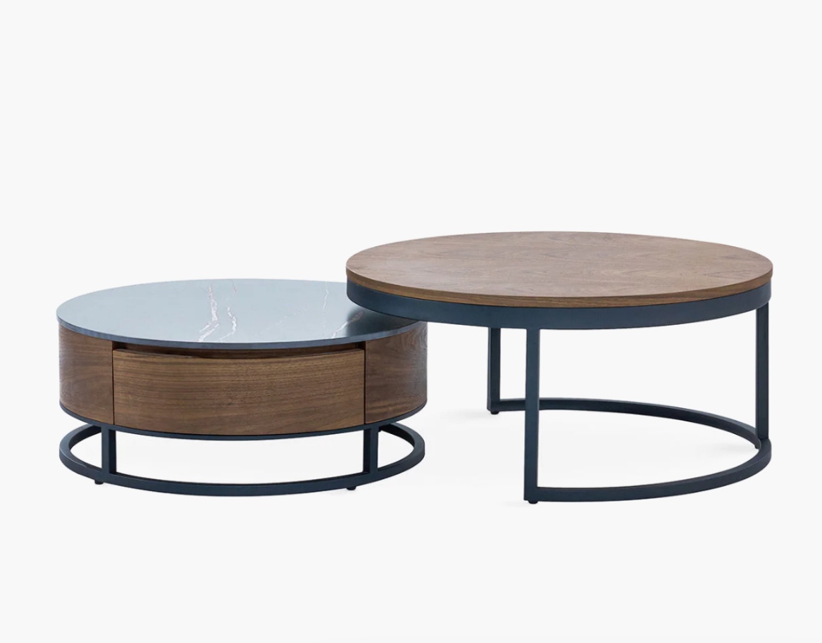 Modern Convertible MDF Two-Table Coffee Table Set