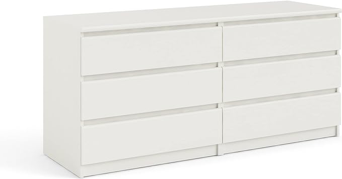 Tvilum 6 Drawer Double Dresser, White (Box 2/2)