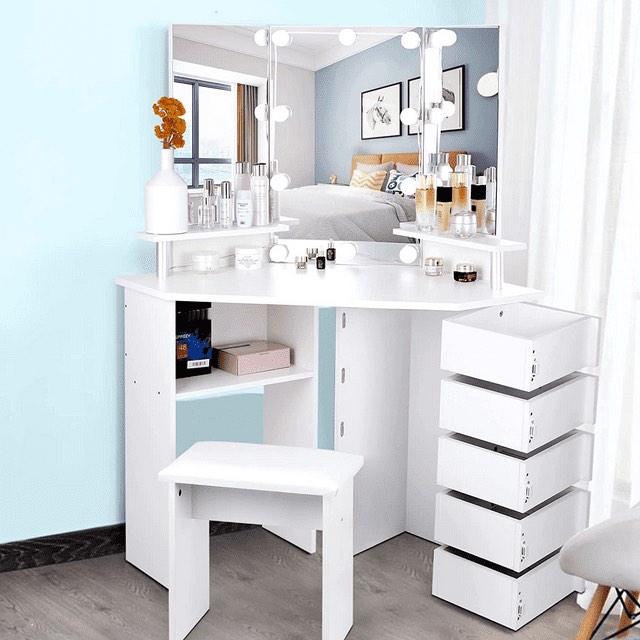 Makeup Vanity Desk with Mirror and Lights (similar to stock)(incomplete)