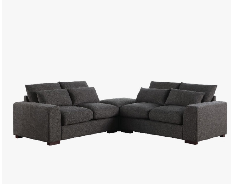 123.24'' Fabric Square Arm Modular Reversible Sectional Sofa & Ottoman-Dark Gray (OTTOMAN ONLY,INCOMPLETE)