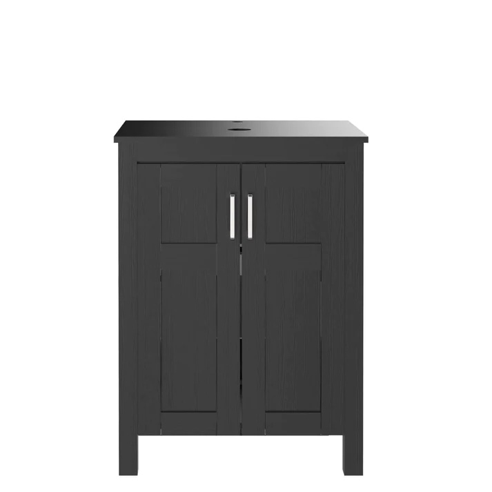 24''Black & Brown Wood Bathroom Vanity HW1120