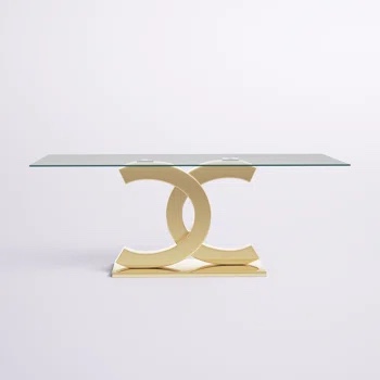 Steadham Glass Dining Table (similar to stock)(base only,INCOMPLETE)