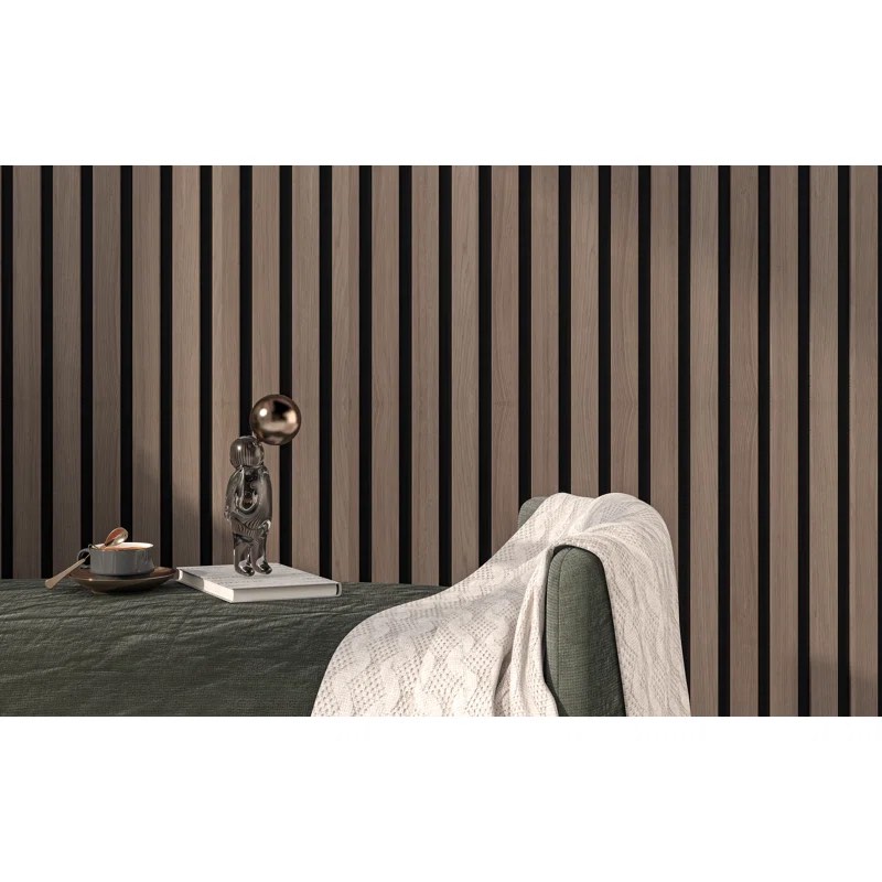 106" x 12.6" Acoustic Slat Wood Wall Panels (Set of 2)