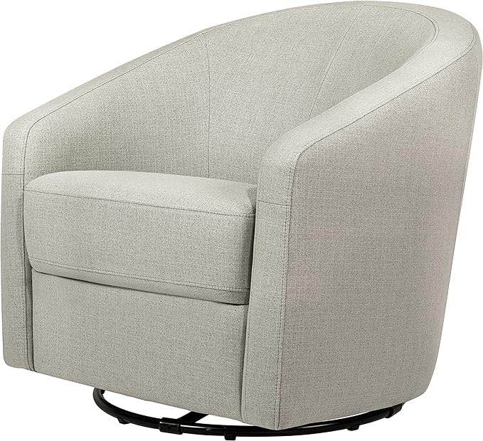babyletto Madison Swivel Glider in Performance Grey Eco-Twill, Water Repellent & Stain Resistant, Greenguard Gold and CertiPUR-US Certified