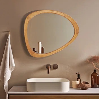 Cotesfield Wood Accent Mirror Irregular Decorative Mirror