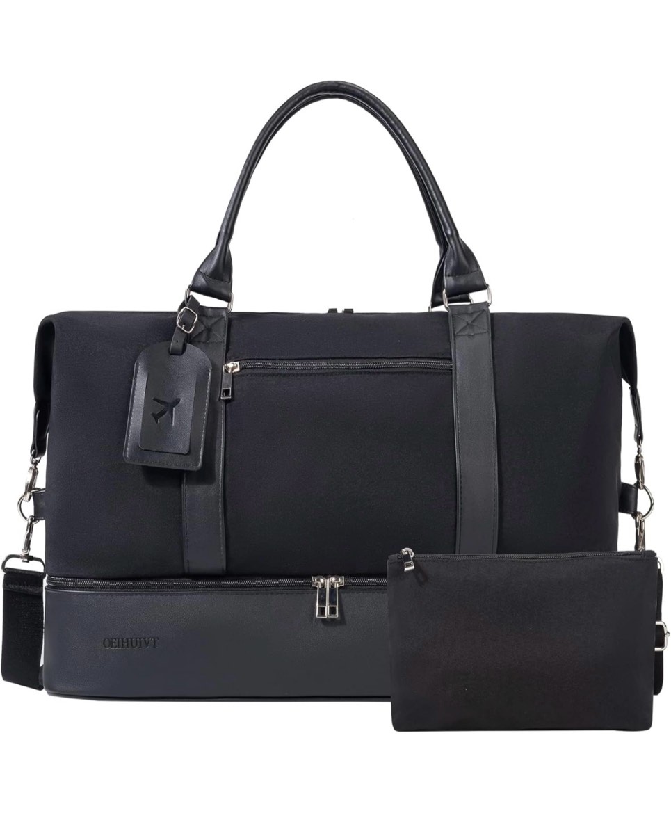 Weekender Bags For Women With Shoe Compartment Large Capacity Travel Overnight Bags Perfect For Travel/Gift (2Pcs Set