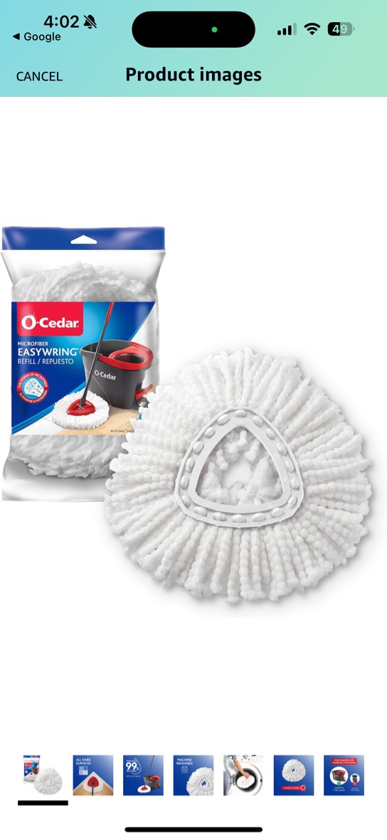 O-Cedar EasyWring Spin Mop Microfiber Refill, White Packaging May Vary
