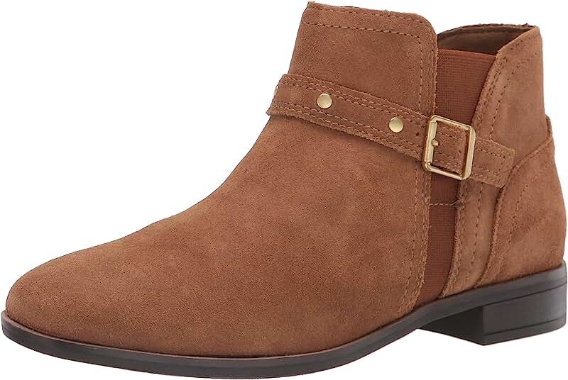Clarks Women's Trish Chelsea Fashion Boot, Dark Khaki Suede, 8