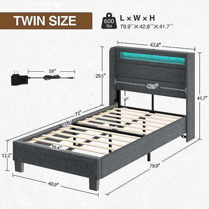 . LIKIMIO Queen Bed Frame with Storage