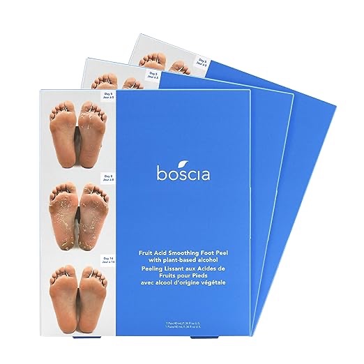 boscia Fruit Acid Foot Peel Mask for Baby Soft Skin. Peeling off Dead Skin & Calluses. Vegan Skincare Exfoliator for Cracked Heels & Sensitive Skin 