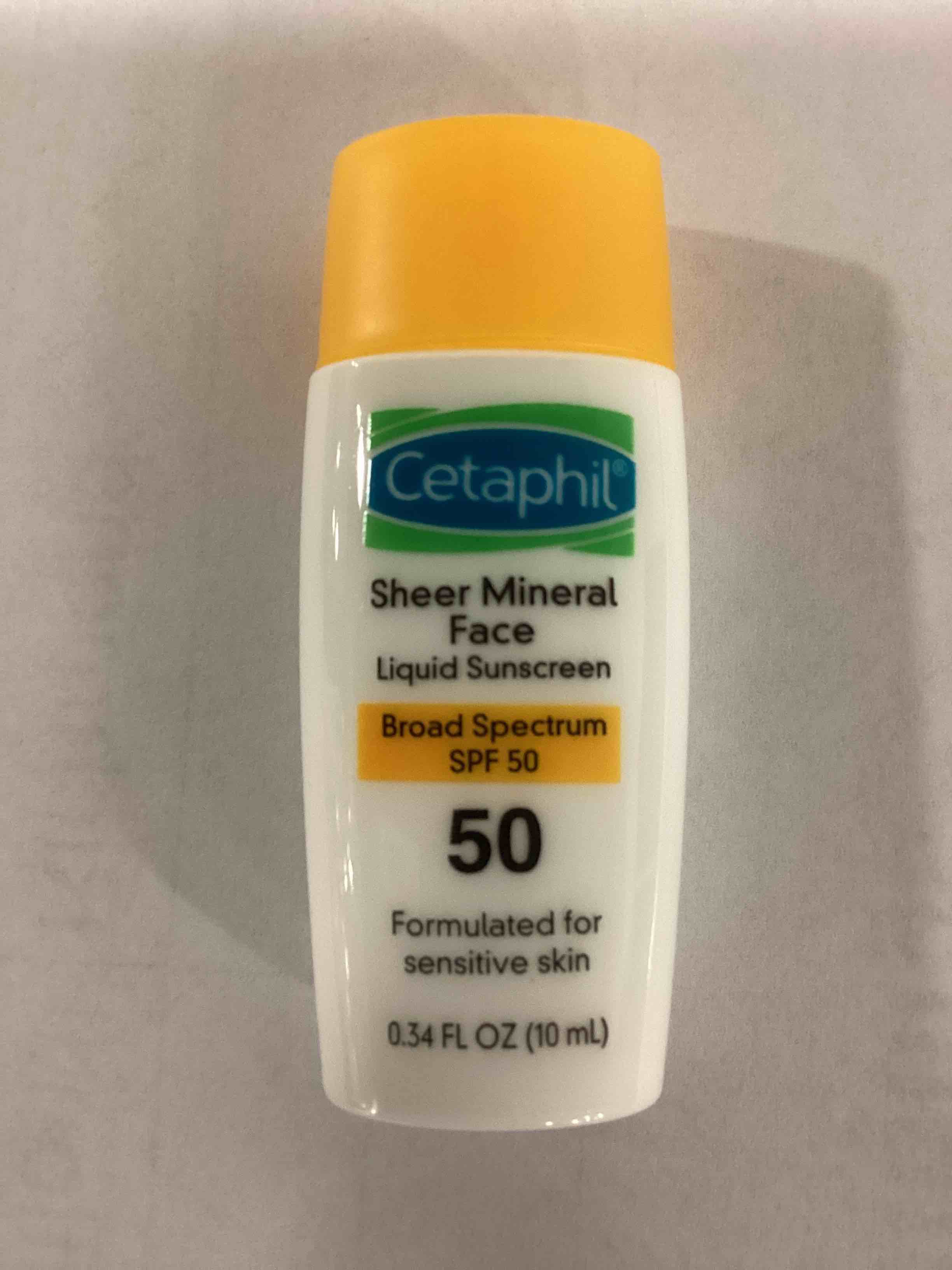 cetaphil .34 fl oz sheer mineral face liquid sunscreen 