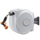 retractable water hose reel with 5/8” x 65’ pvc house