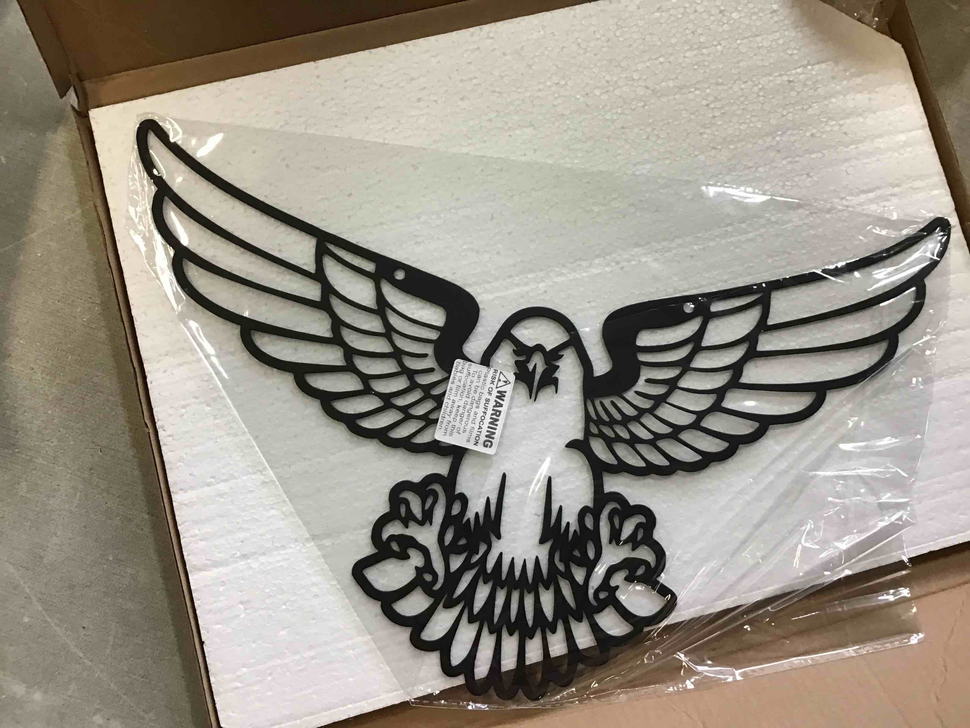 Birds Metal Wall Art Works - Eagle - 3D Wall Silhouette Metal Wall Decor Home Office Decoration Bedroom Living Room Decor Sculpture Adler - Aigle - Águila (30"W x 15"H/76x38cm)