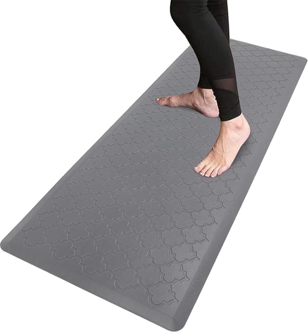 HEBE Oversized Anti Fatigue Comfort Mats for Kitchen Floor Standing Desk Non Slip Thick Cushioned Kitchen Floor Mats Runner Waterproof Kitchen Rugs Heavy Duty Comfort Standing Mats,20"x60",Brown
