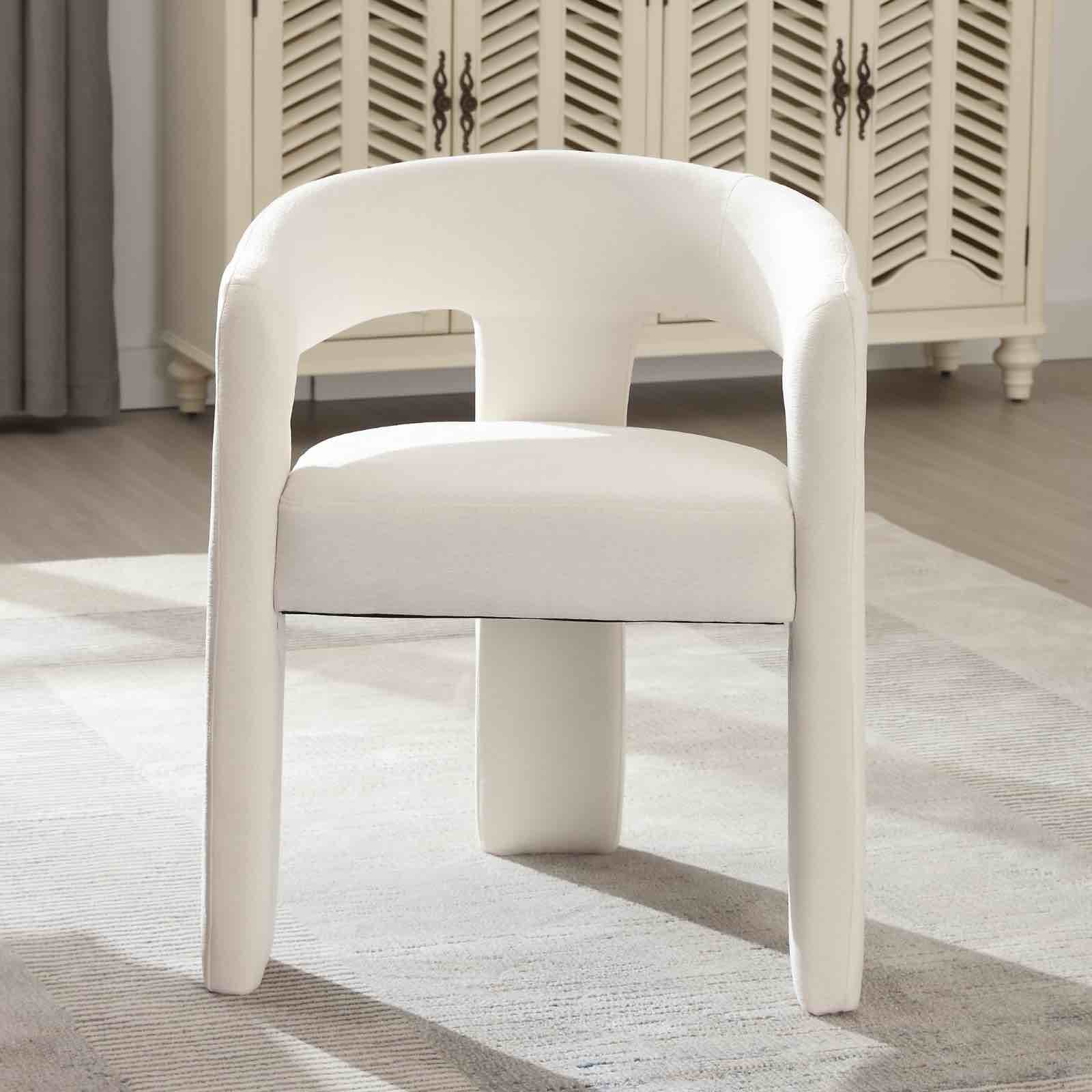 Chair for Living Room Kitchen Office(White/Beige)