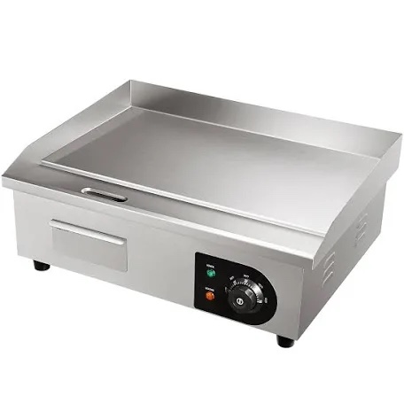 VEVOR Commercial Electric Griddle, 22", 1600W Countertop Flat Top Grill, Stainless Steel Teppanyaki Grill w/Non Stick Iron Cooking Plate, 122-572? Adjustable Temp Control 2 Shovels & Brushes, 110V