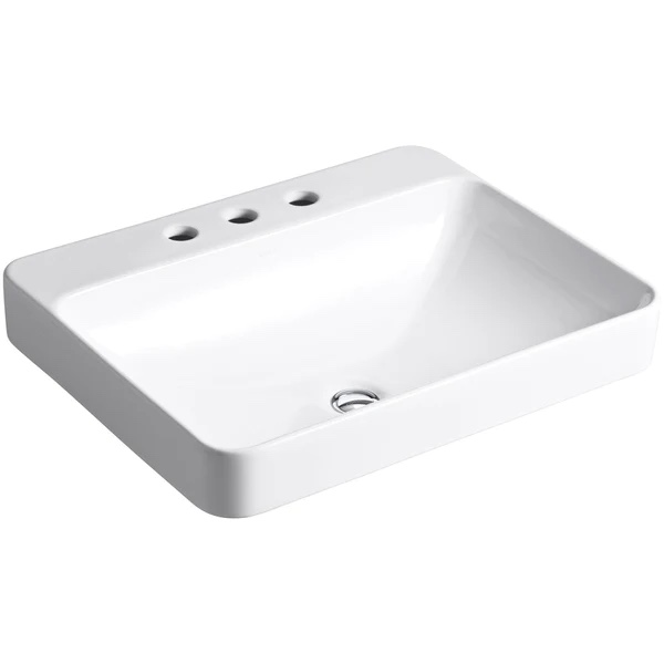 (( the photo is similar of the image the file )) KOHLER Vox White Vessel Rectangular Bathroom Sink with Overflow, (( large )) 